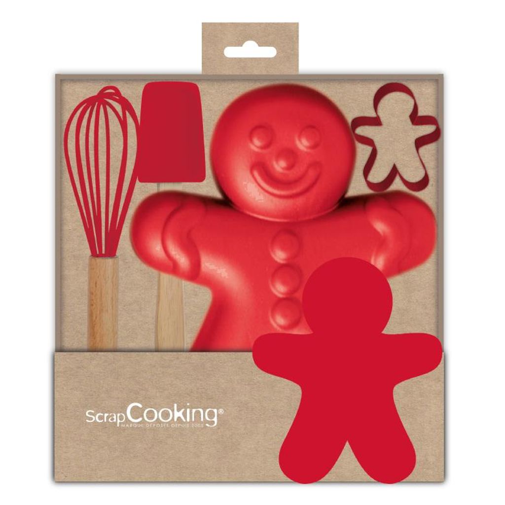 Coffret moule en silicone et accessoires Bonhomme pain d'épices - Visuel 0